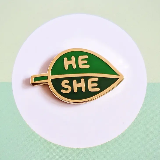 @163 Pronoun Leaf Pin - He / She