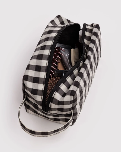Dopp Kit - Black and Cream Gingham