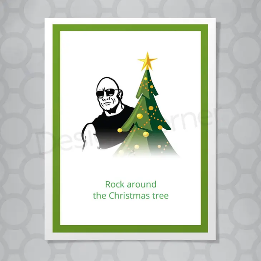 Dwayne Johnson The Rock Christmas Tree Card