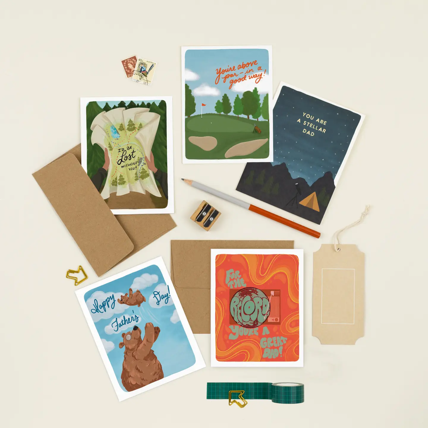 Papa Bear Toss Card