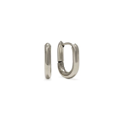 Small Paperclip Puff Hoop Earrings