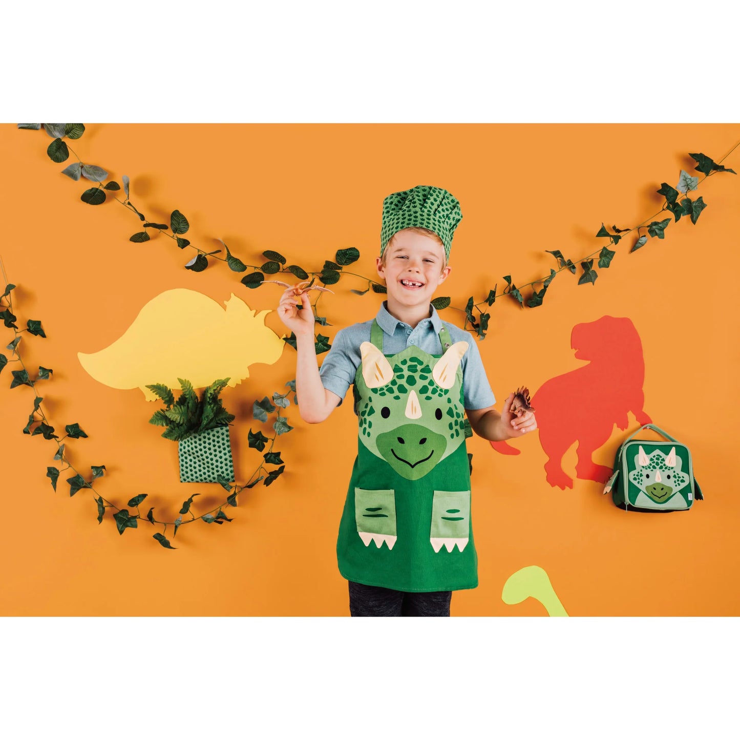 Dino Kid's Apron & Hat Set