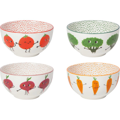 Funny Food Everyday Bowls Set of 4 Assorted