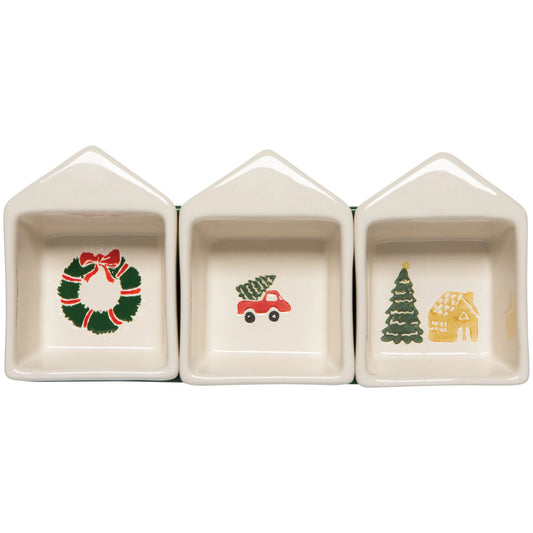 Glitzmas Dip Dish With Tray Set of 3