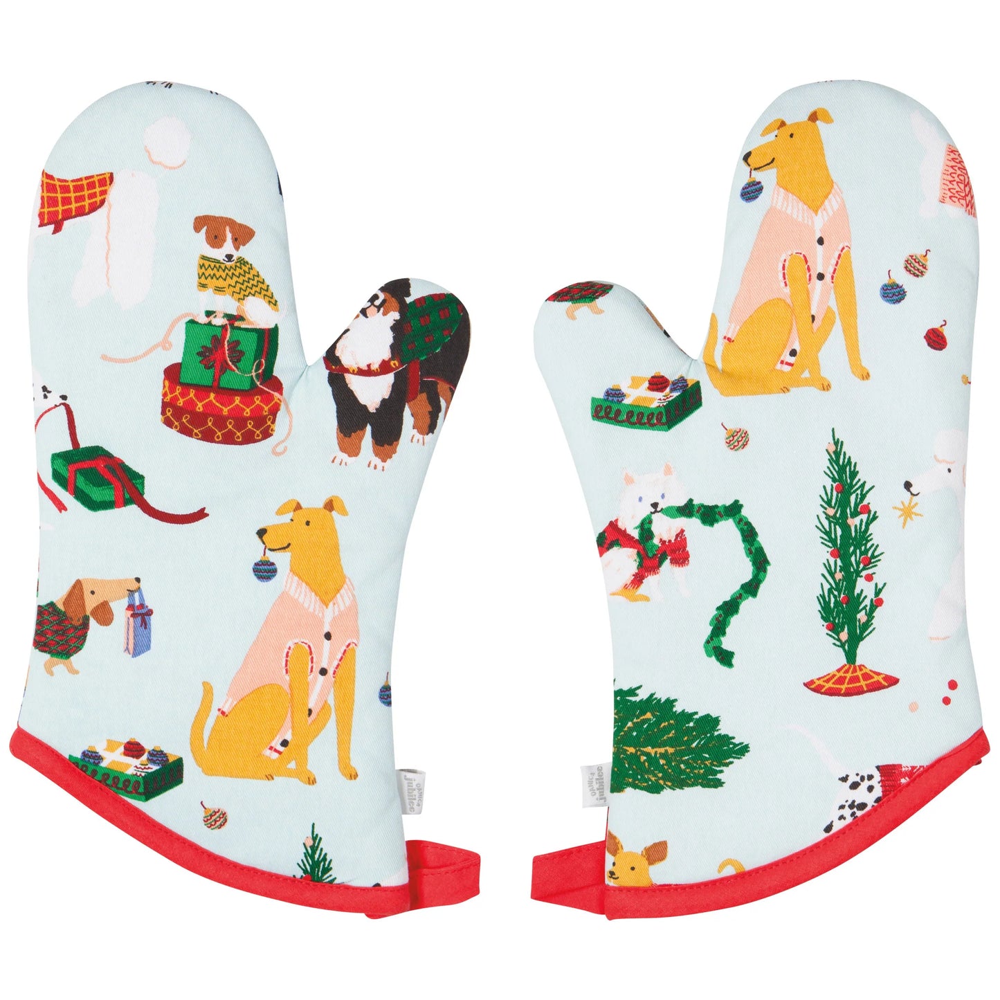 Holiday Hounds Oven Mitt Set of 2