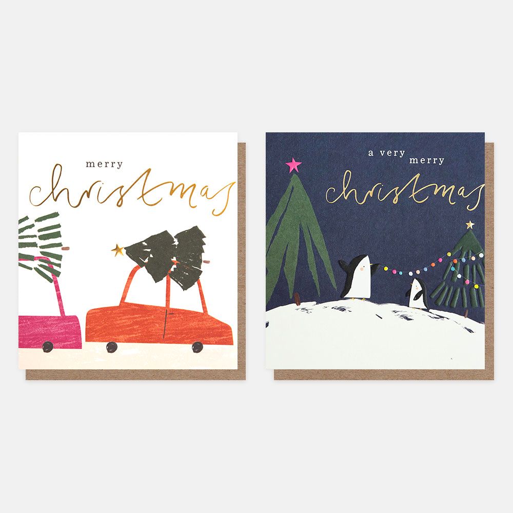 Car and Trees Card Pack of 8