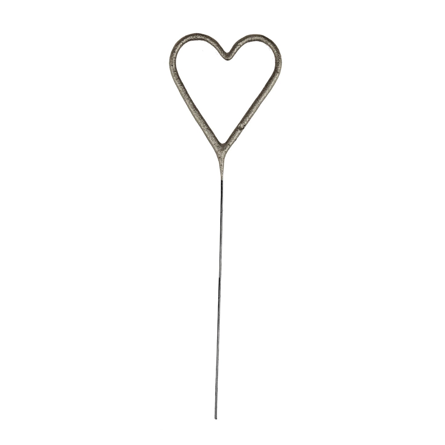 Silver Sparkler Number Heart Candle