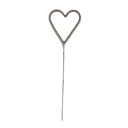 Silver Sparkler Number Heart Candle