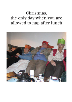 Nap After Lunch Christmas Card