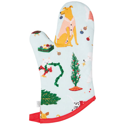 Holiday Hounds Oven Mitt Set of 2