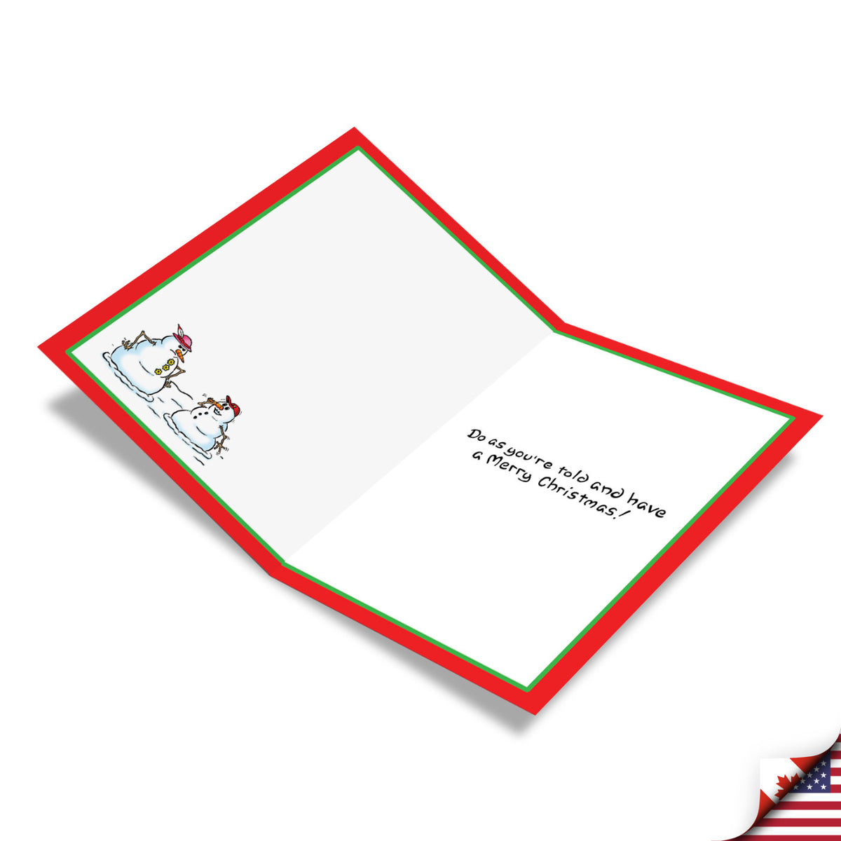Quit Picking Nose Snowmen Christmas Card