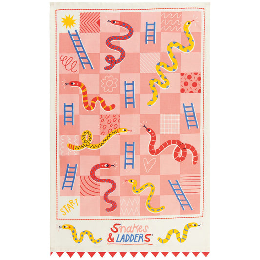 Snakes and Ladders Decorative Dishtowel