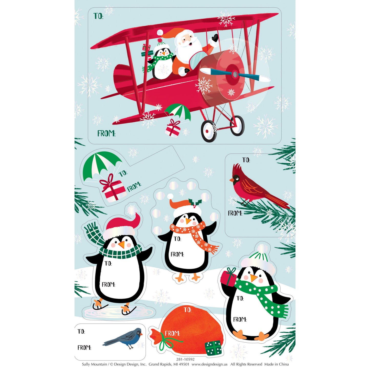 North Pole Characters 64 Gift Labels