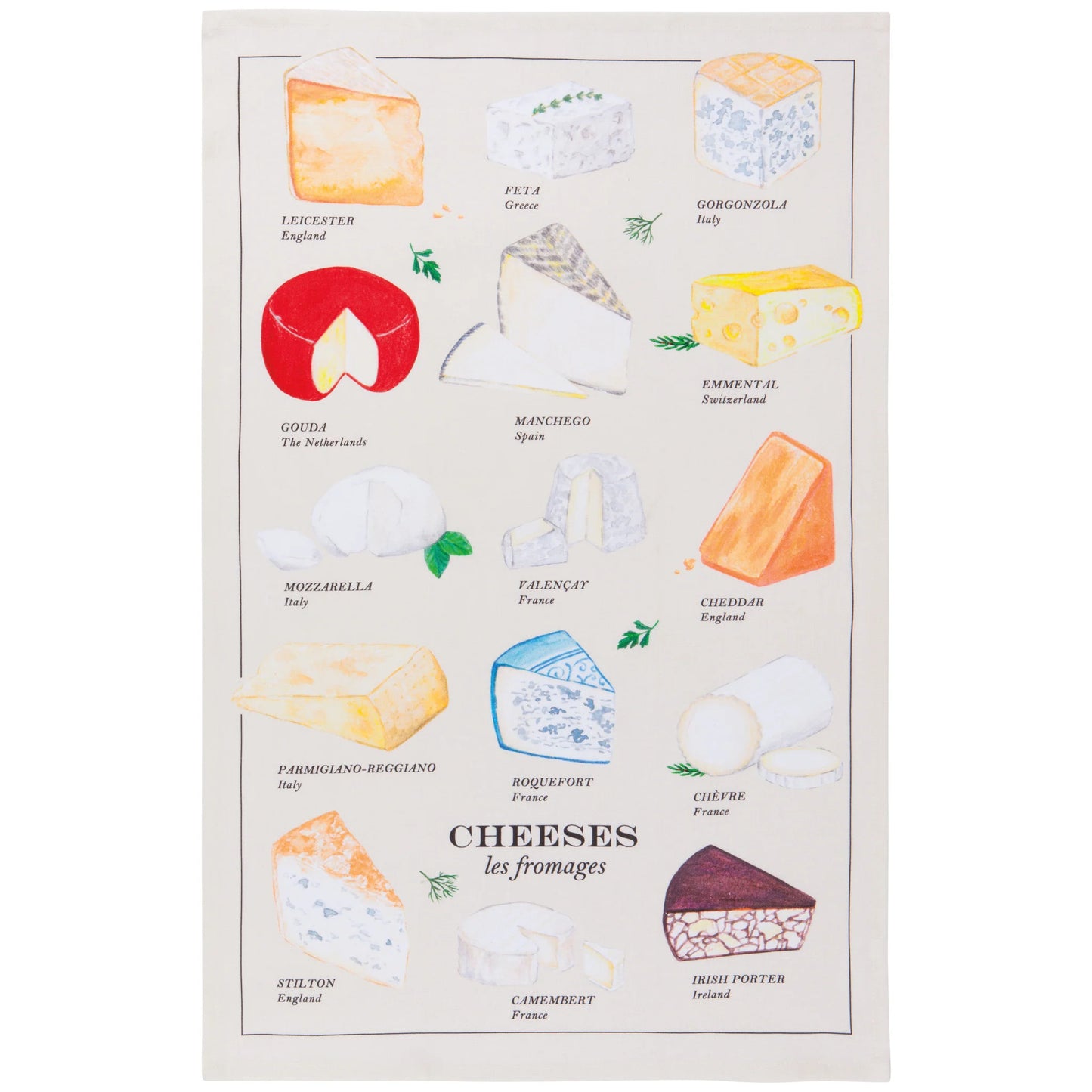 Les Fromages Tea Towel