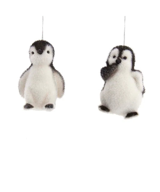 Flocked Penguin Ornament