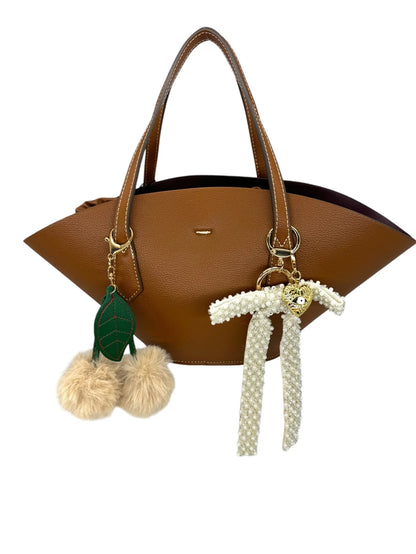 Faux Fur Pom Cherry Charm