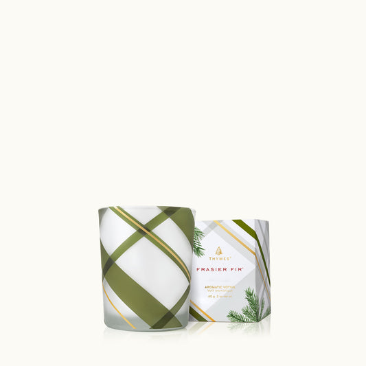 Frasier Fir Plaid Votive Candle