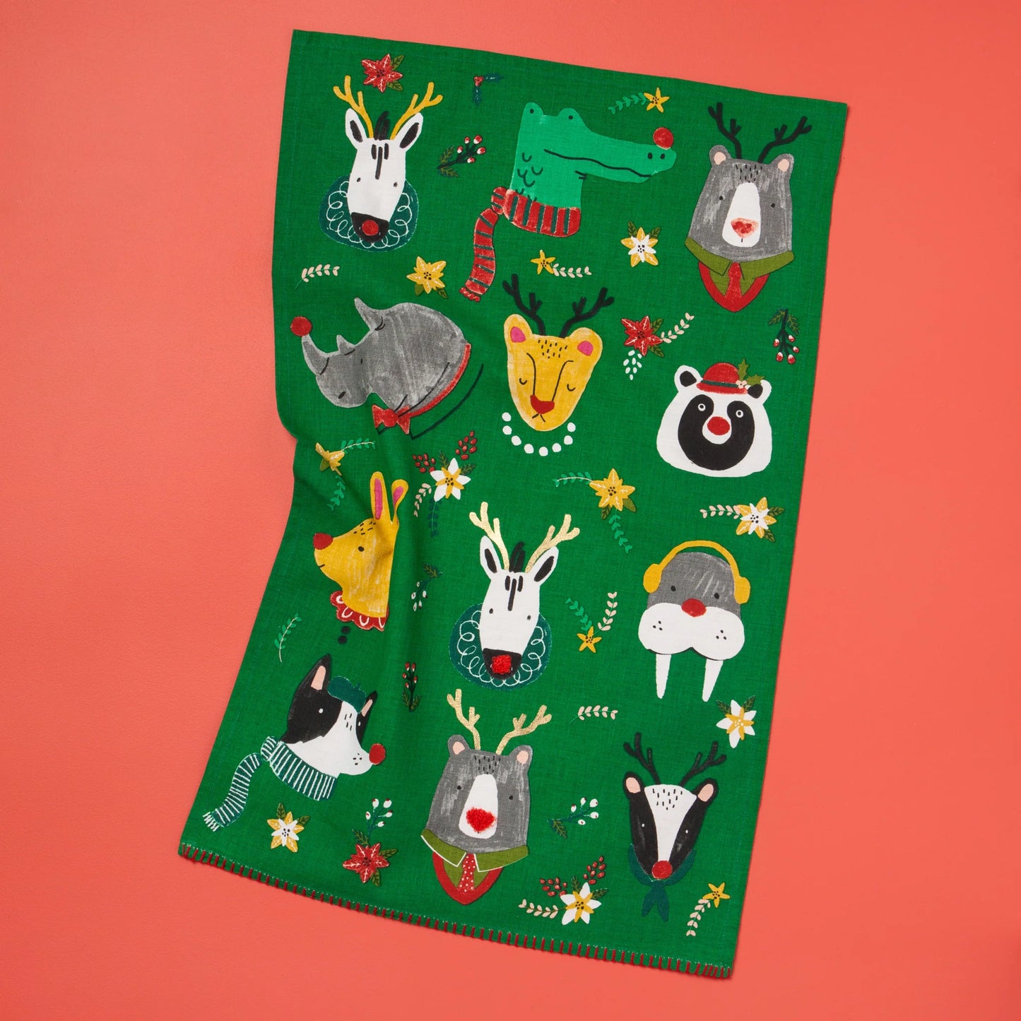 Rudolph Imposter Decorative Dishtowel