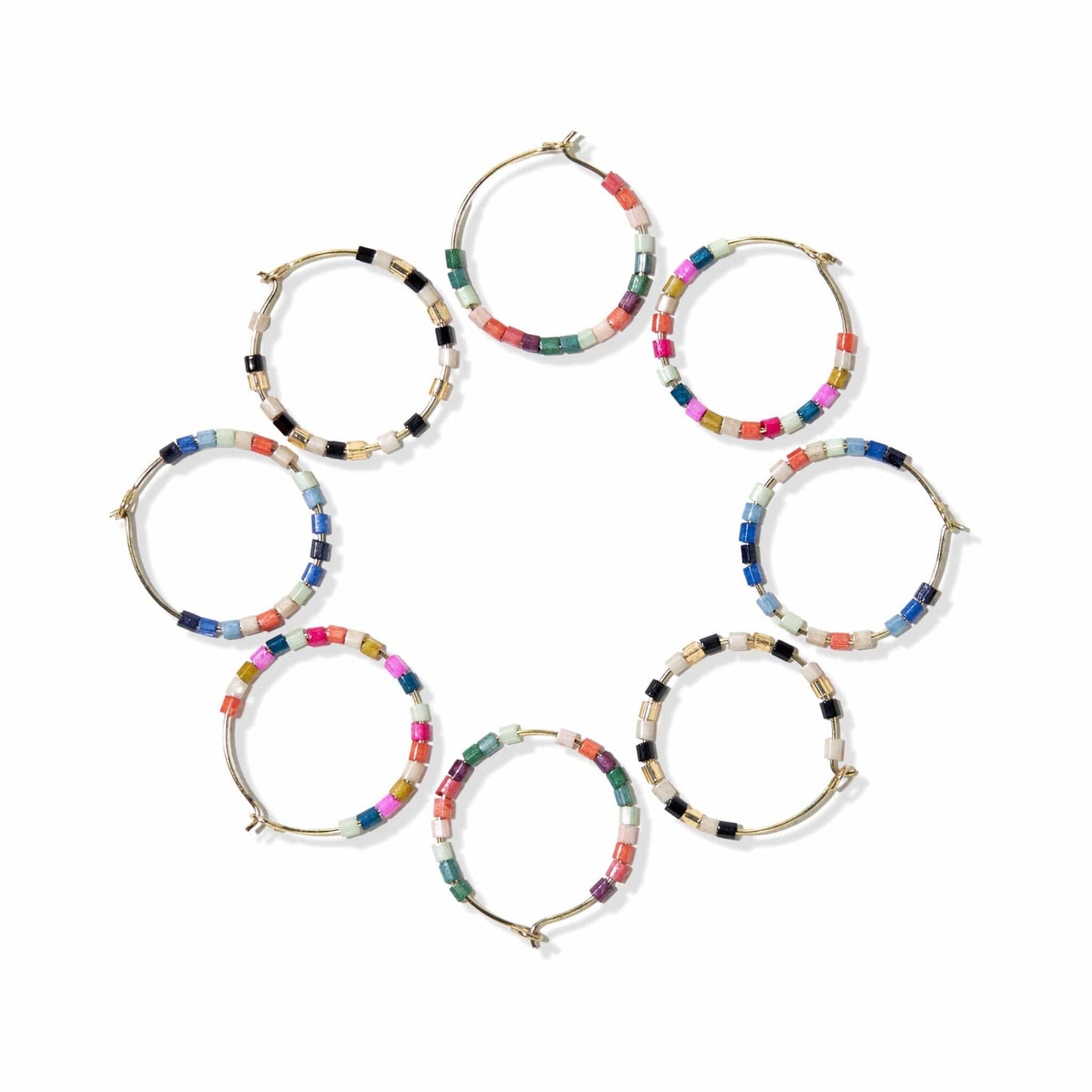 Victoria Mixed Beaded Hoop Earrings Coastal