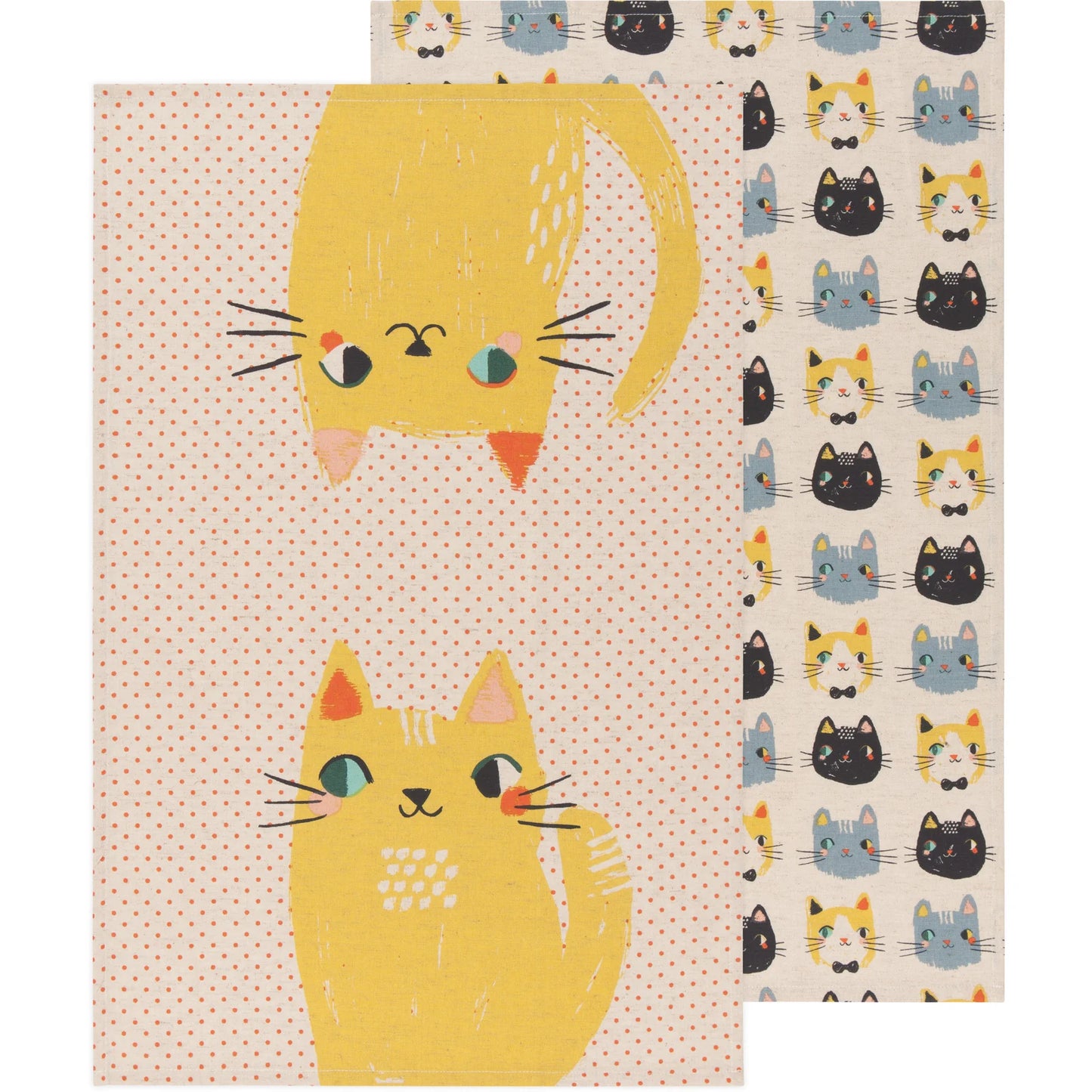 Meow Meow Dishtowels Set of 2