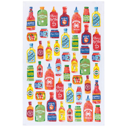 Hot Sauce Printed Dishtowels Set of 2