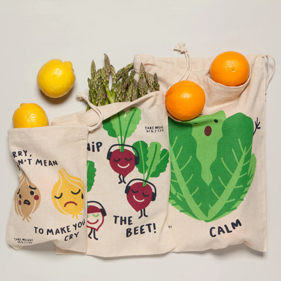 Produce Bag Funny Food Set of 3