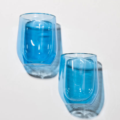 Glass Stemless Double Pack Ice Blue