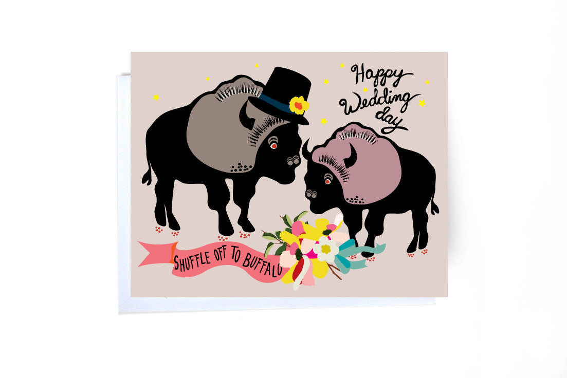 Buffalo Shuffle Wedding Card