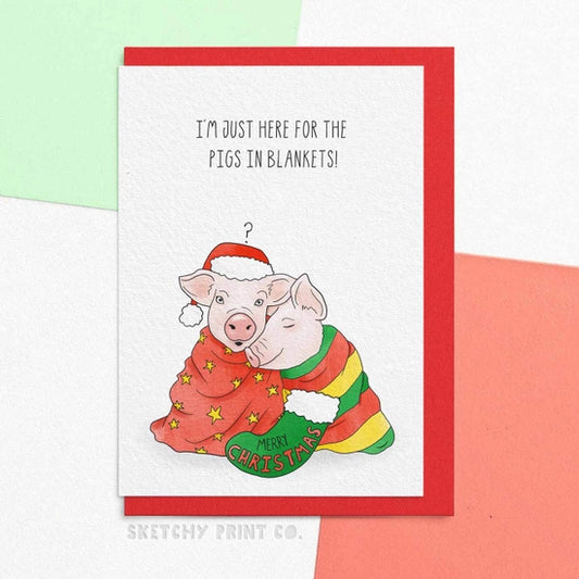 Pigs In Blankets Christmas Card