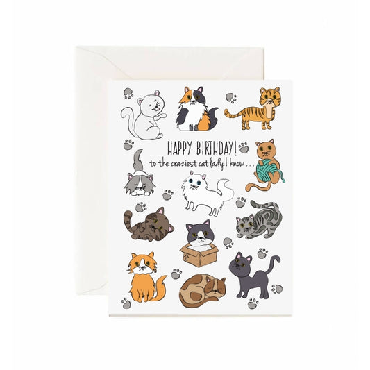 Happy Birthday To The Craziest Cat Lady Card