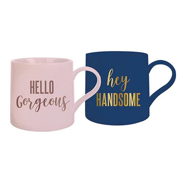 Jumbo Mug Hello Gorgeous & Handsome Set