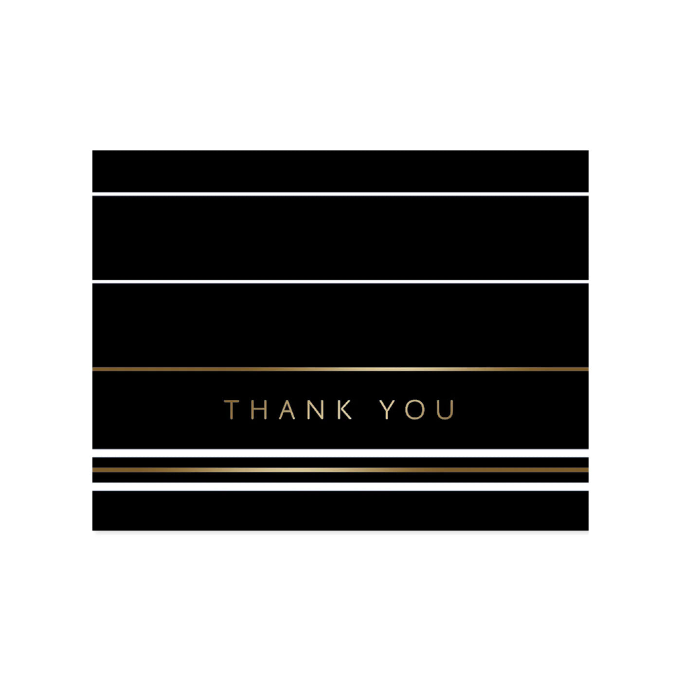 Classic Stripe-Black Thank You Boxed Notecards