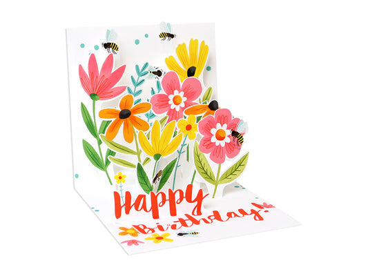 Pop-up Bees And Flowers Card