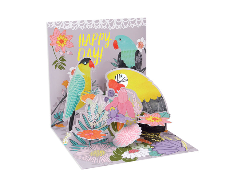 Pop-Up Tropical Birds Card