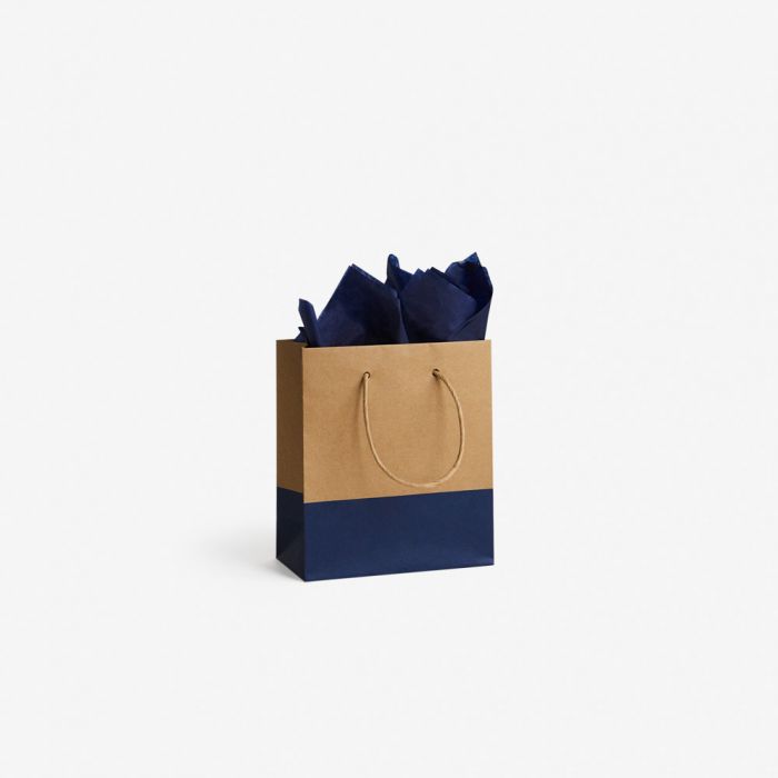 Kraft Bag Dip-Dyed Blue Bag