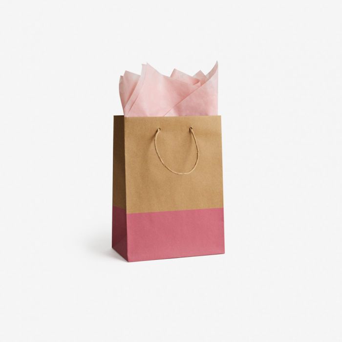 Kraft Bag Dip-Dyed Pink Bag