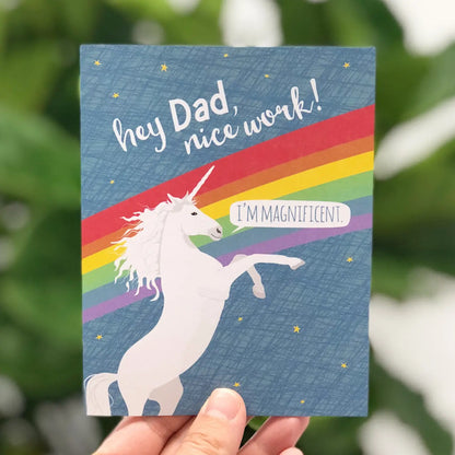 Dad Magnificent Unicorn Card