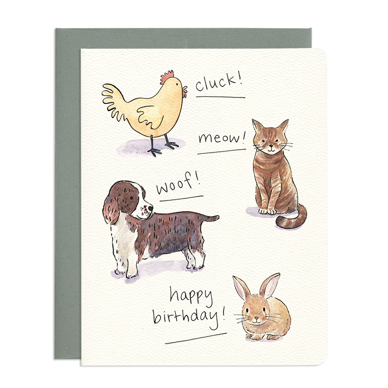 Animal Sounds Birthday Card