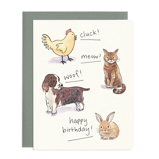 Animal Sounds Birthday Card