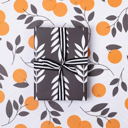 Black Leaves Wrapping Paper