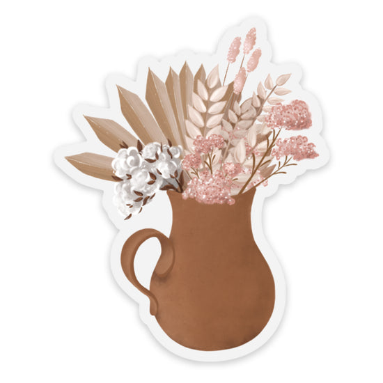 S10 Clear Clay Pitcher Bouquet Sticker