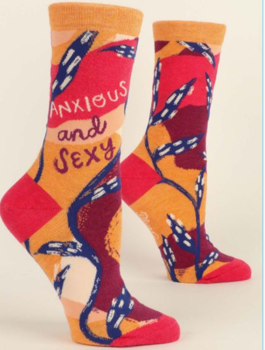 Women's Crew Socks Anxious And Sexy