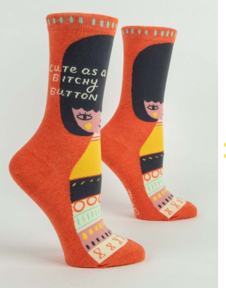 Women's Crew Socks Cute As A B*tchy Button