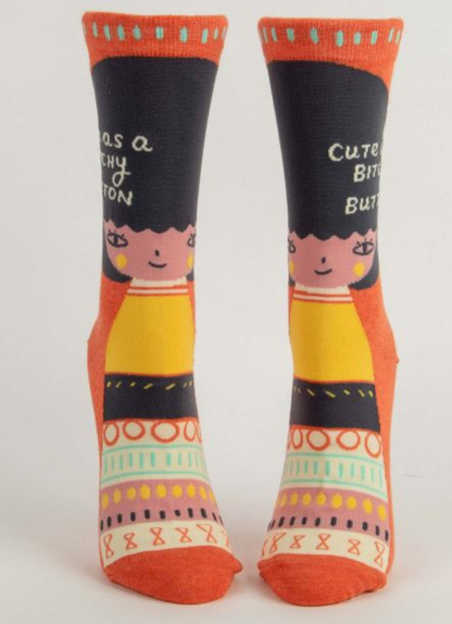 Women's Crew Socks Cute As A B*tchy Button