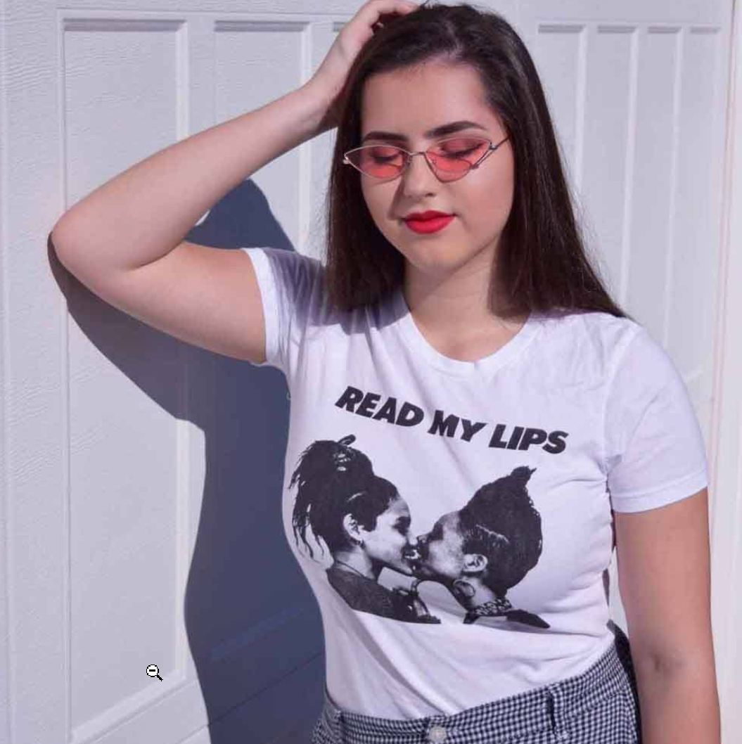 Read My Lips Women Short Sleeve T-Shirt Large