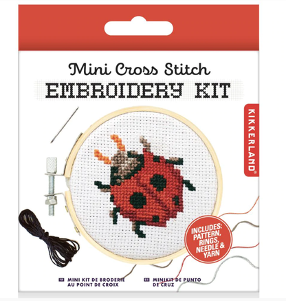 Mini Cross Stitch Embroidery Kit Ladybug