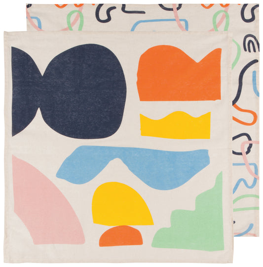 Tea Towel Floursack Set Of 2 Doodle