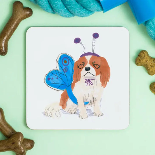 King Charles Spaniel Butterfly Coaster