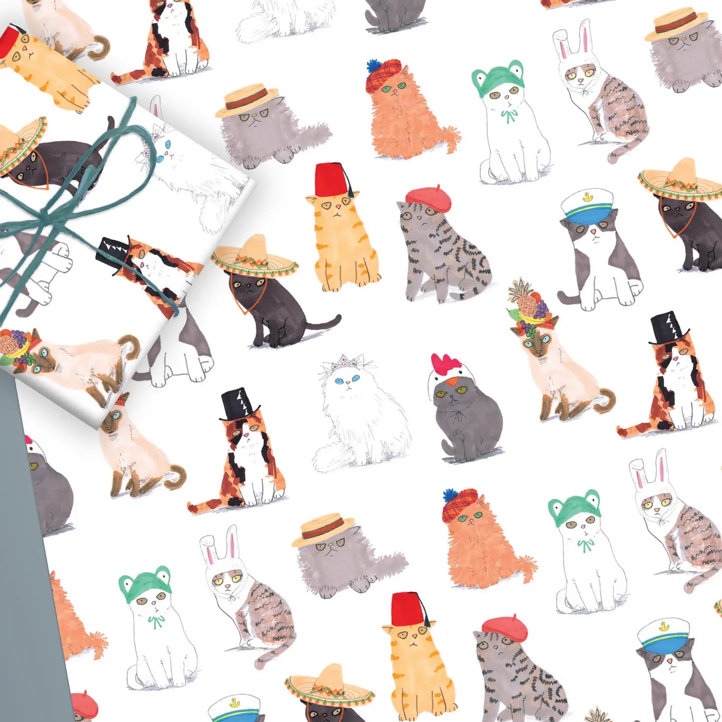 Cats In Hats Flat Sheet Wrap