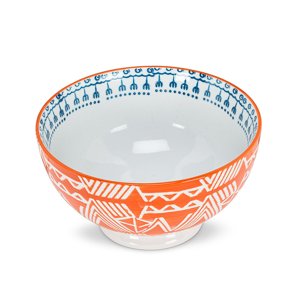 Orange & Blue Deep Bowl 6"D